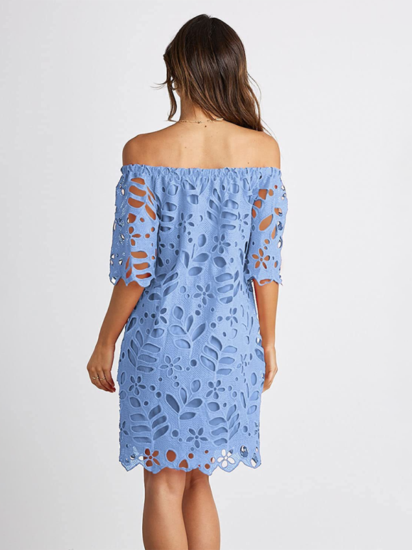 casual tube top one shoulder hollow dress