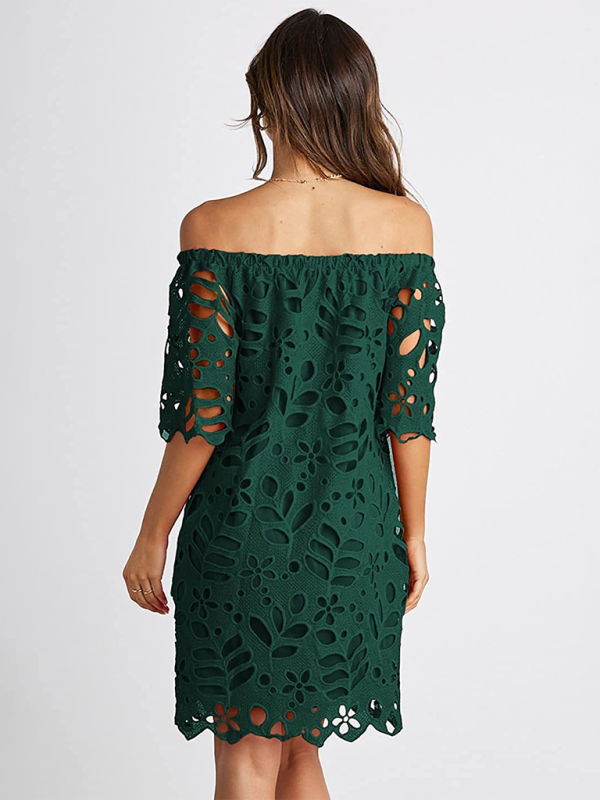 casual tube top one shoulder hollow dress