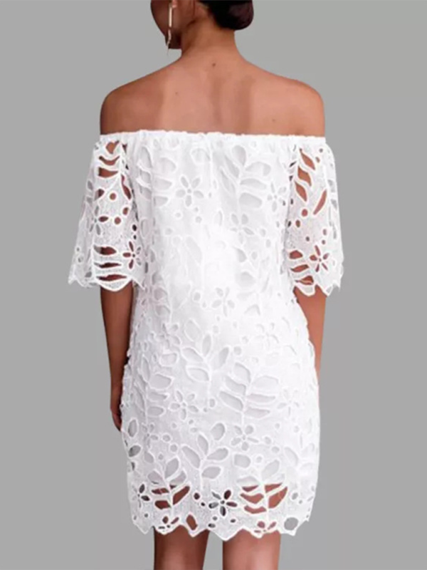 casual tube top one shoulder hollow dress