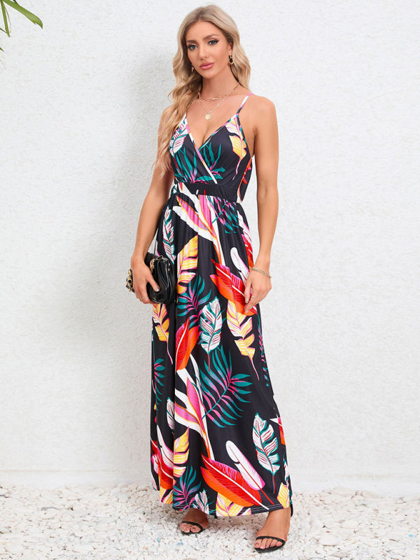 sexy suspender backless slim holiday dress