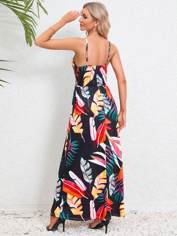 sexy suspender backless slim holiday dress