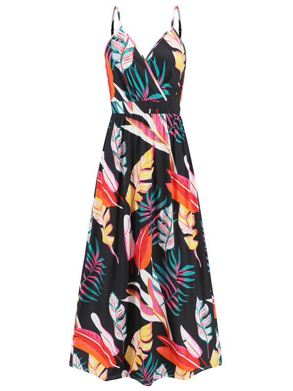 sexy suspender backless slim holiday dress