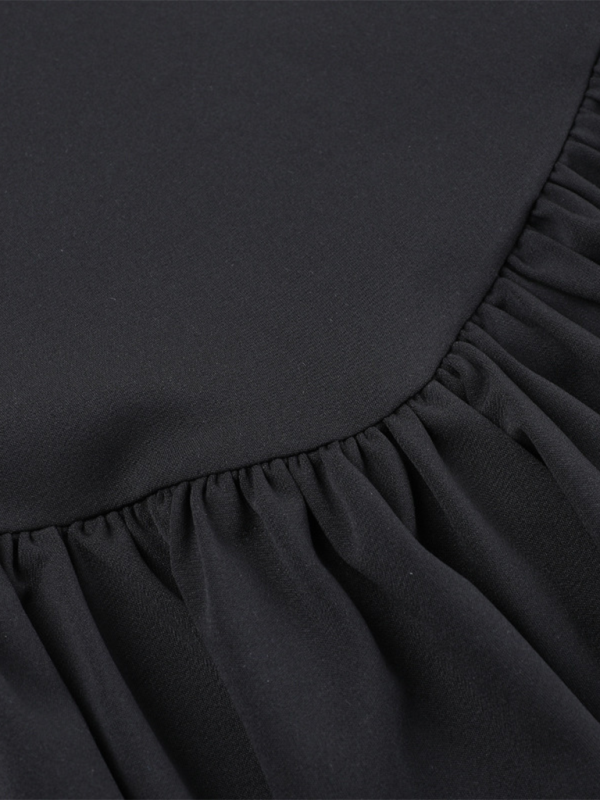 style suspender gathered puffy dress