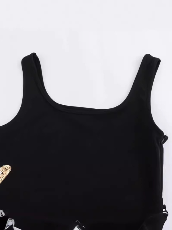 Casual Sequin Embroidered Short Tank Top Dress