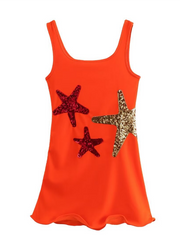 Casual Sequin Embroidered Short Tank Top Dress