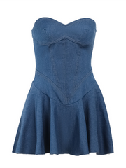 Ladies sexy solid color tube top dress