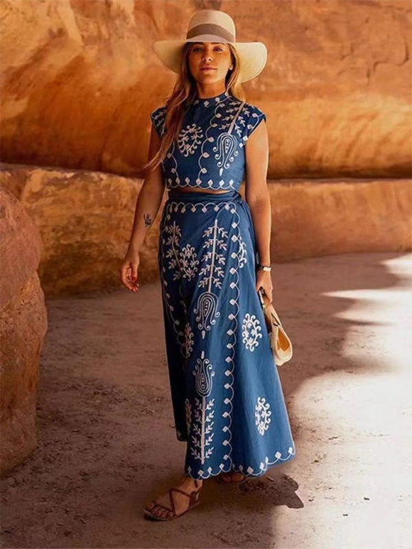 Printed Holiday Style Two-piece Dress