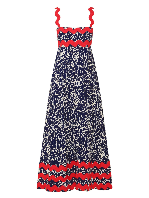 style small floral wave sling a-line dress