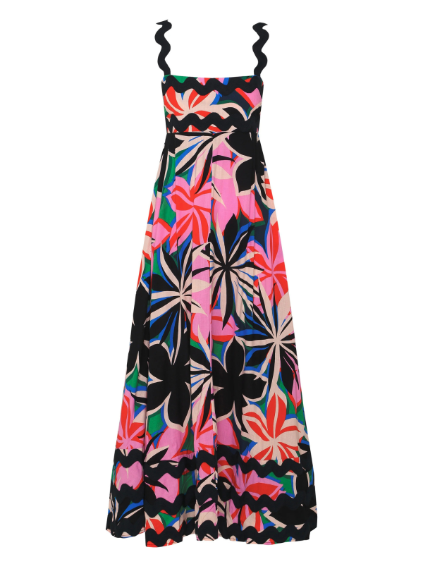 style small floral wave sling a-line dress