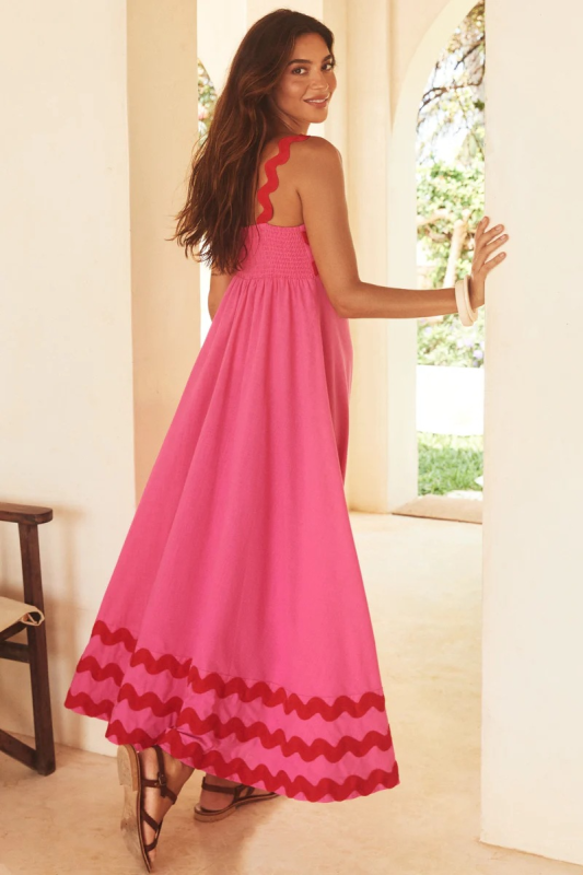 style small floral wave sling a-line dress