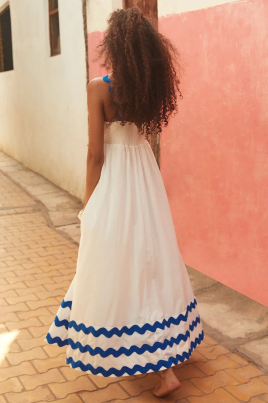 style small floral wave sling a-line dress