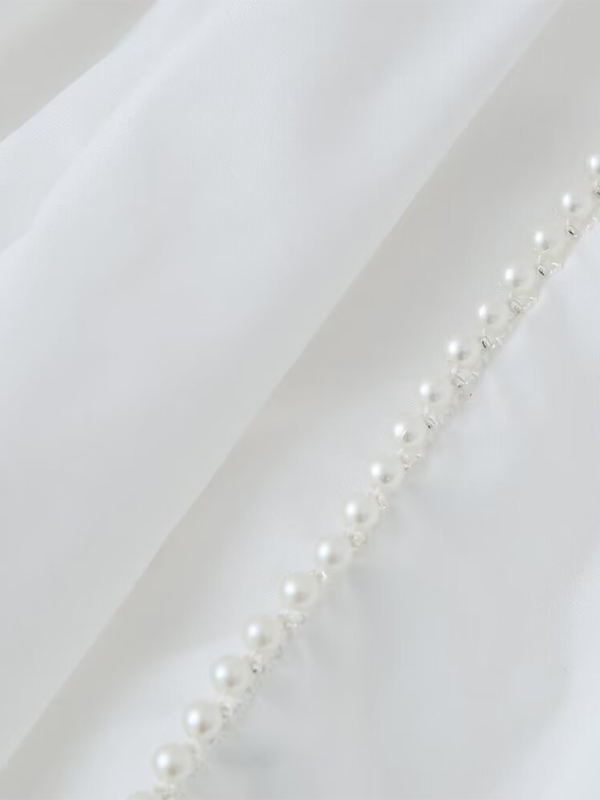 White Flower Beaded Sexy Dress Deep V Halter Neck Dress
