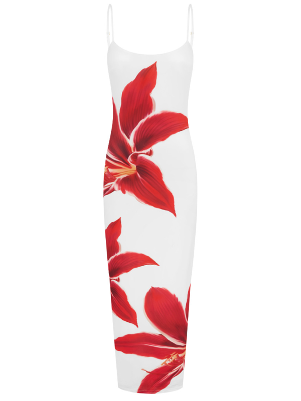 print multi-color temperament sling street style hip dress