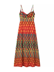 style suspender print dress