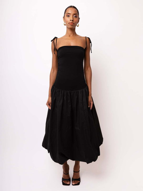 halterneck backless sleeveless gathered patchwork dress pocket dress