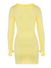 solid color hollow navel-exposing lace hip dress