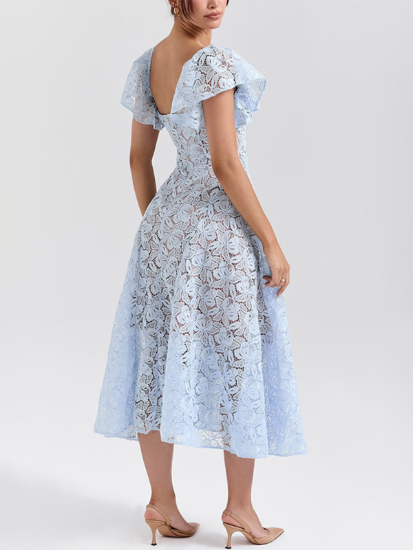 Lace Ruffle Sleeve Dresses