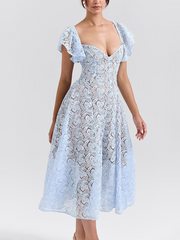 Lace Ruffle Sleeve Dresses