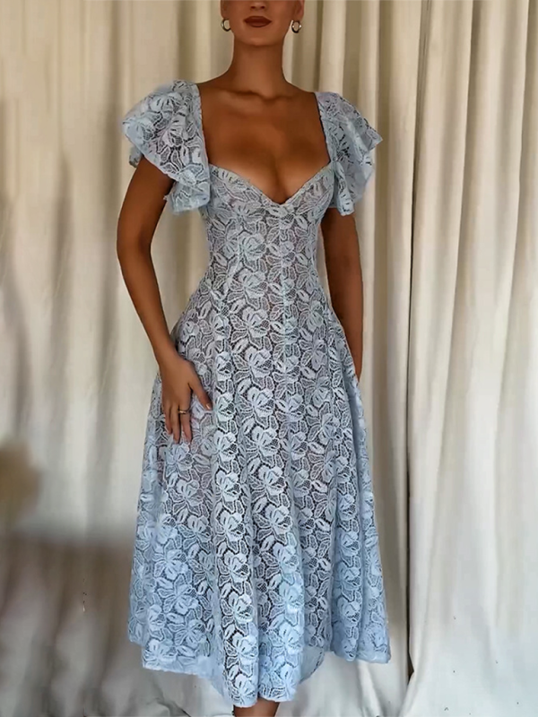 Lace Ruffle Sleeve Dresses