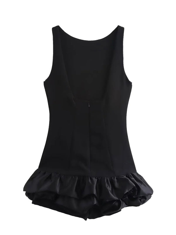sleeveless short ruffle dress