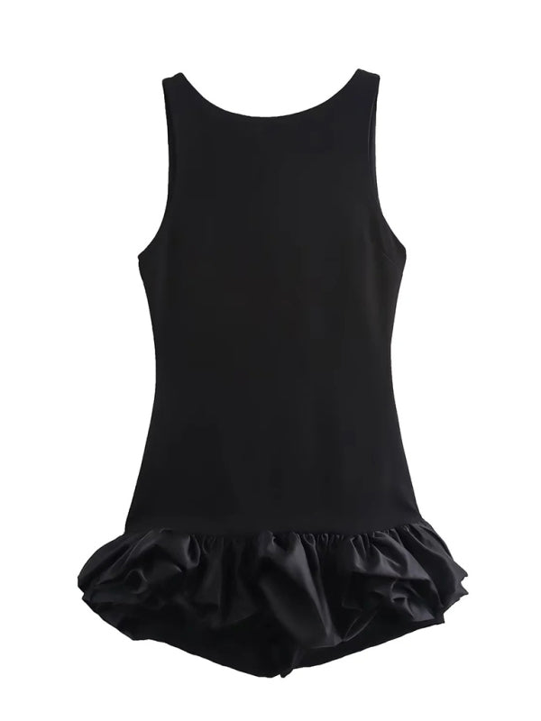 sleeveless short ruffle dress