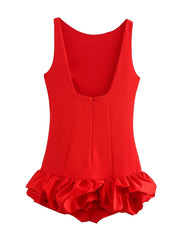sleeveless short ruffle dress