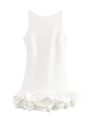 sleeveless short ruffle dress