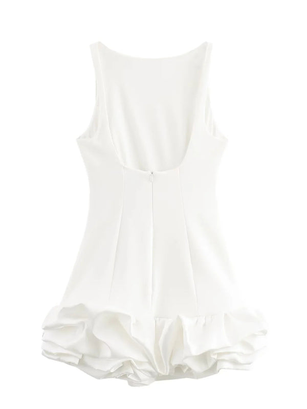 sleeveless short ruffle dress