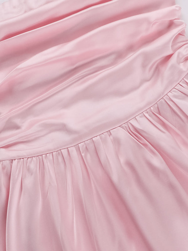 style sexy temperament one shoulder tube top A-line mini dress