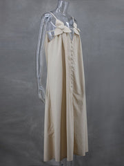 V-neck suspender dress loose sleeveless holiday dress