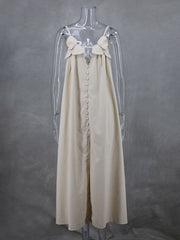 V-neck suspender dress loose sleeveless holiday dress