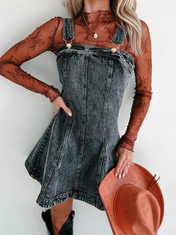 Arrival Street All-match Denim Camisole Dress
