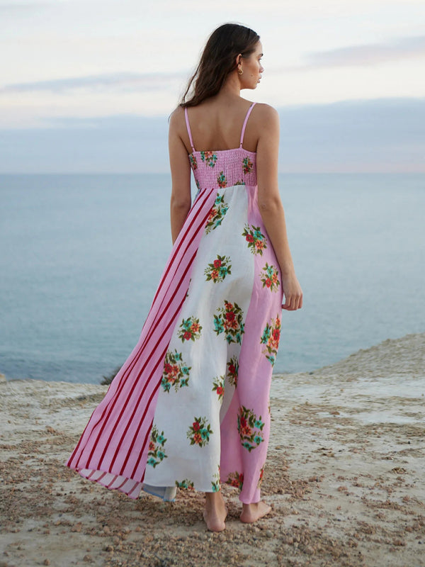 graffiti print suspender dress