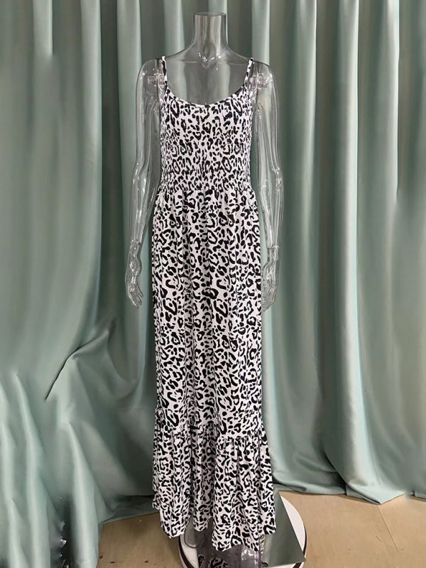 Leopard Print V-Neck Dress