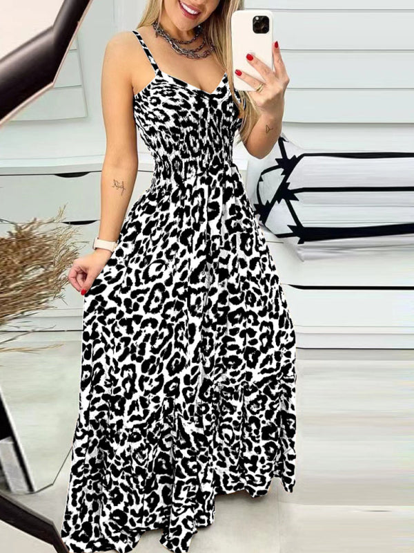 Leopard Print V-Neck Dress