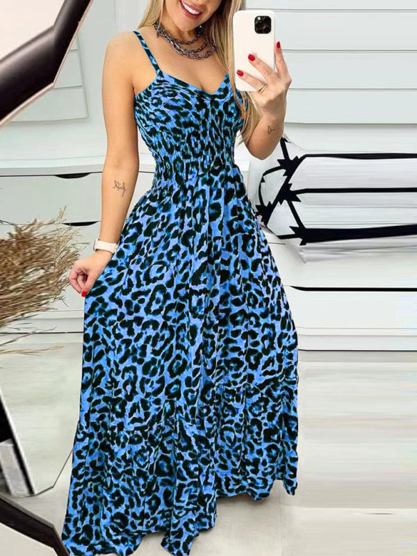Leopard Print V-Neck Dress