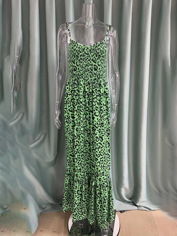 Leopard Print V-Neck Dress