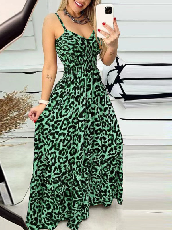 Leopard Print V-Neck Dress