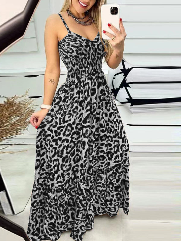 Leopard Print V-Neck Dress