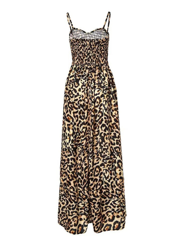 Leopard Print V-Neck Dress