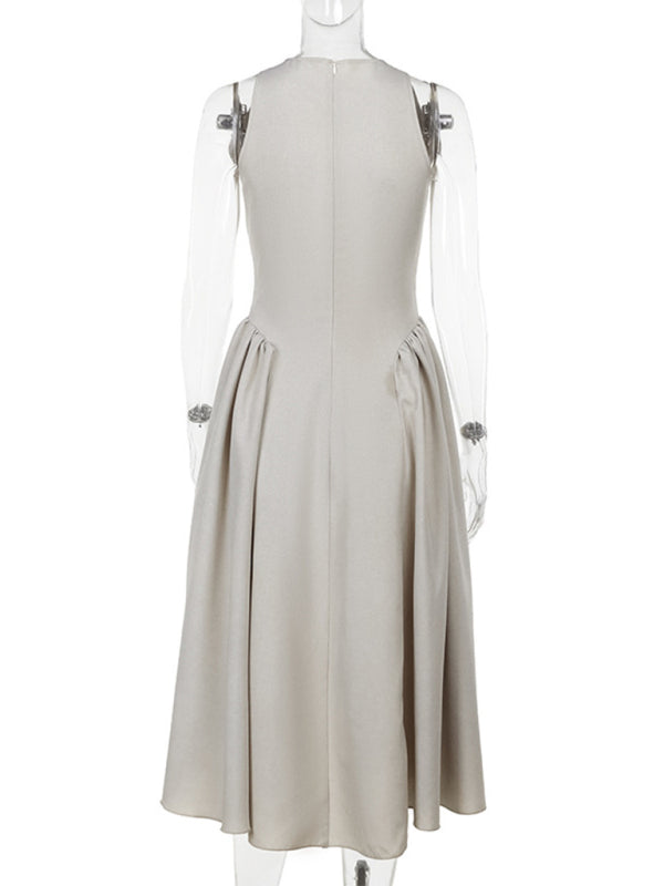 Midi Dress Sexy Hollow A-line Dress