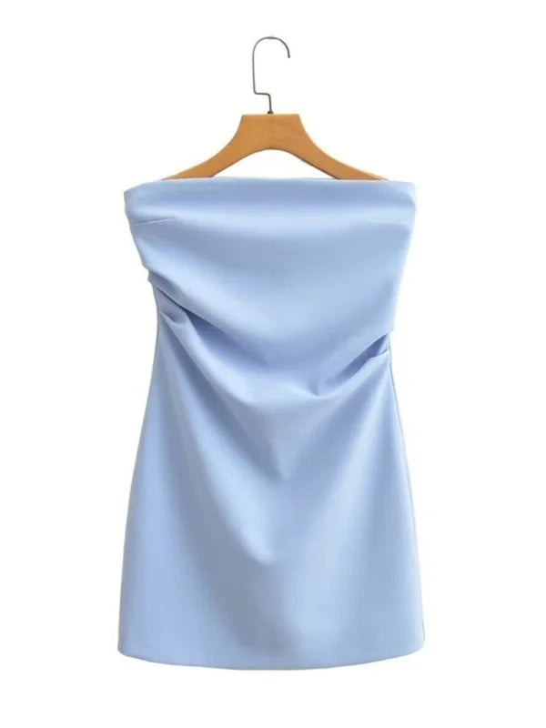 Sweet Strapless One Shoulder Sexy Mini Dress