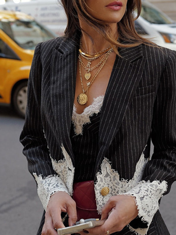 Striped Splicing Dress