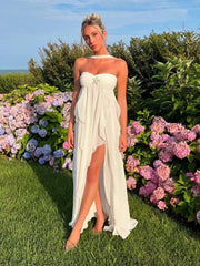 holiday style French romantic lace tube top halter dress
