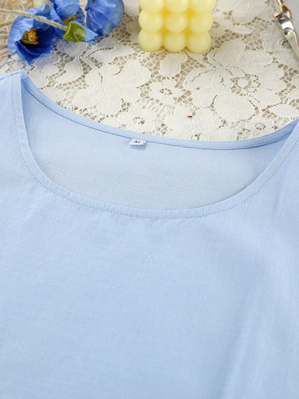 solid color sleeveless dress home clothes