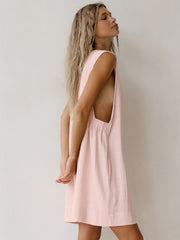 solid color sleeveless dress home clothes
