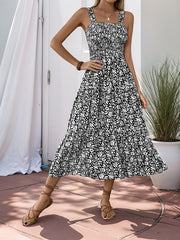 style printed suspender dress