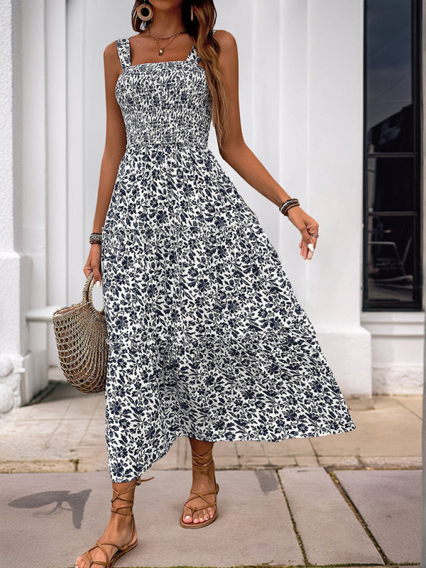 style printed suspender dress