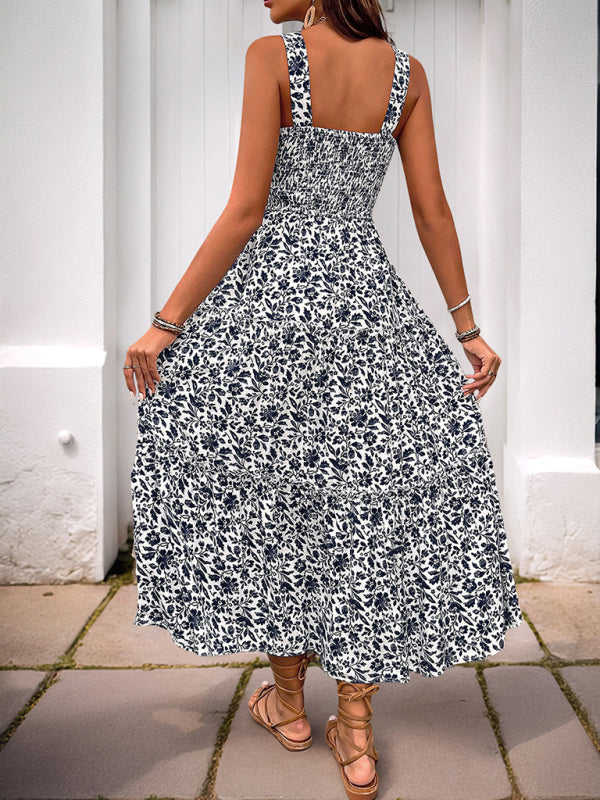 style printed suspender dress