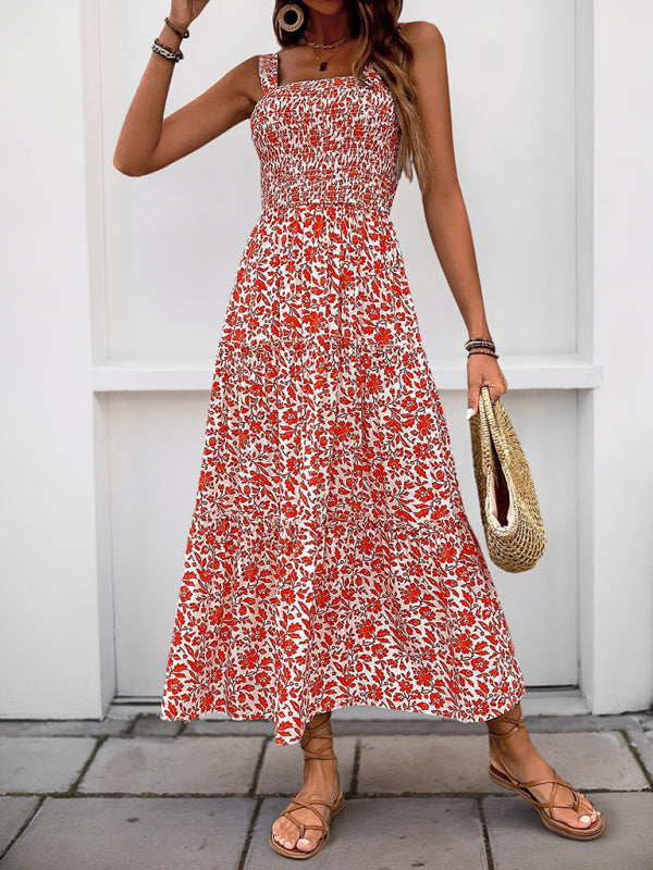 style printed suspender dress